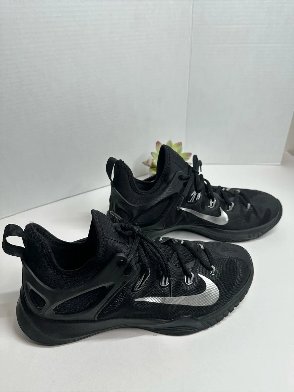 Nike Kids Black Sneakers with Silver Swoosh
